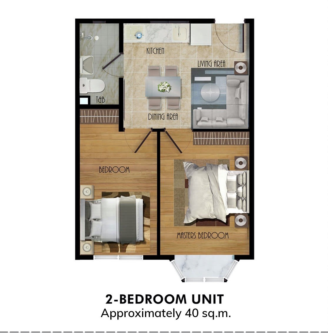 Two Bedroom - Cainta Royale Place